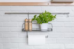 BANQUET Polička závěsná VARIELLA s držákem 40x34x21cm Cr