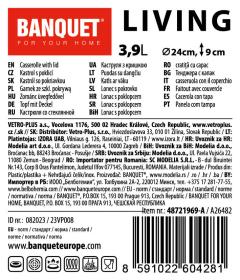 BANQUET Rendlík 24cm se skl.poklicí 3,9l nerez LIVING