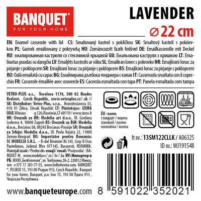 Banquet Rendlík LAVENDER 22cm 2,9l s poklicí