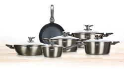 BANQUET Sada nádobí METALLIC PLATINUM 11díl. nepřiln. povrch