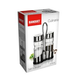 BANQUET Slánka a pepřenka 40ml skl.se stojánkem sklo/nerez