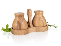 BANQUET Slánka a pepřenka se stojánkem dřev. BRILLANTE Bamboo