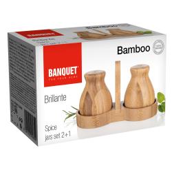 BANQUET Slánka a pepřenka se stojánkem dřev. BRILLANTE Bamboo