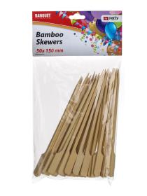 Banquet Špejle bambus 15cm grilovací s úchytem (50ks)