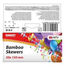 Banquet Špejle bambus 15cm grilovací s úchytem (50ks)