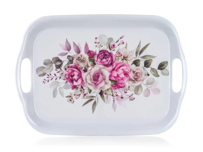 BANQUET Tác 36x25,5cm ROSE s uchy melamin BANQUET Tác 36x25,5cm ROSE s uchy melamin