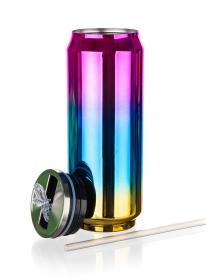 BANQUET Termoska 0,43l plechovka BE COOL nerez DUHOVA RŮŽ