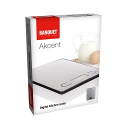BANQUET Váha kuchyňská plochá 5kg digitální AKCENT nerez