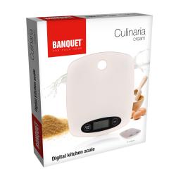 BANQUET Váha kuchyňská plochá 5kg digitální KRÉM