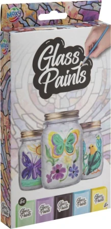 Barvy na sklo 5x 20ml kreativní set se štětcem v krabici