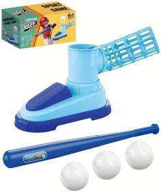 Baseballový herní set 3 míčky s pálkou a odpalovačem modrý