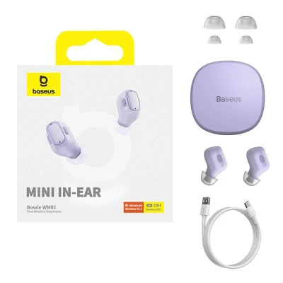 Baseus Bezdrátová sluchátka Bowie WM01(Purple)