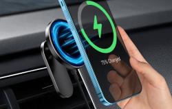 Baseus Big Energy držák do auta s bezdrátovou nabíječkou 15 W pro Iphone 12 / Iphone 13 (černý)