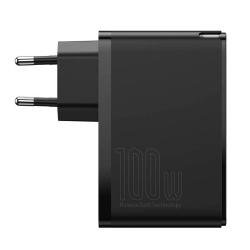 Baseus Cestovní nabíječka GaN2 Pro Quick 2x USB 2x USB-C, 100W, EU (černá)