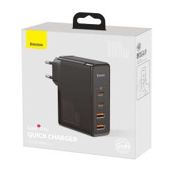 Baseus Cestovní nabíječka GaN2 Pro Quick 2x USB 2x USB-C, 100W, EU (černá)