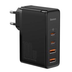 Baseus Cestovní nabíječka GaN2 Pro Quick 2x USB 2x USB-C, 100W, EU (černá)