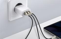 Baseus Compact Quick Charger, 2xUSB, USB-C, PD, 3A, 30W (bílá)