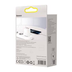 Baseus Compact Quick Charger, 2xUSB, USB-C, PD, 3A, 30W (bílá)