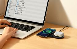 Baseus Duální bezdrátová nabíječka Qi Digitální LED displej, 20 W