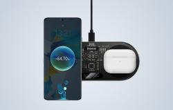 Baseus Duální bezdrátová nabíječka Qi Digitální LED displej, 20 W