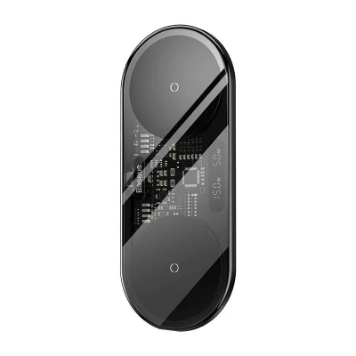 Baseus Duální bezdrátová nabíječka Qi Digitální LED displej, 20 W