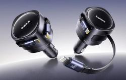 Baseus Enjoyment Max nabíjačka do auta s káblami USB-C+USB-C 60W čierna