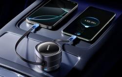 Baseus Enjoyment Max nabíjačka do auta s káblami USB-C+USB-C 60W čierna