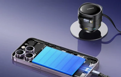 Baseus Enjoyment Max nabíječka do auta s USB-C+Lightning kabely a porty USB-A+USB-C 90W černá