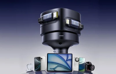 Baseus Enjoyment Max nabíječka do auta s USB-C+Lightning kabely a porty USB-A+USB-C 90W černá