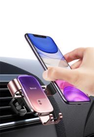 Baseus Glaze gravitační držák do auta pro větrací mřížku, hliník - černý