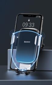 Baseus Glaze gravitační držák do auta pro větrací mřížku, hliník - černý