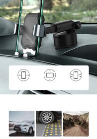 Baseus Gravity car mount for Tank phone with suction cup (black)