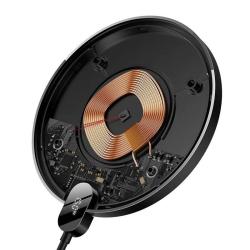 Baseus Indukční bezdrátová nabíječka Digital LED 15W (černá)