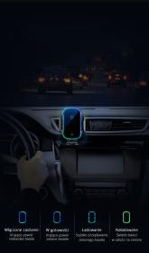 Baseus Light Elektrický držák do auta s indukční nabíječkou Qi (černý) Baseus Light Elektrický držák do auta s indukční nabíječkou Qi (černý)