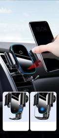 Baseus Light Elektrický držák do auta s indukční nabíječkou Qi (černý)