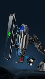 Baseus Light Elektrický držák do auta s indukční nabíječkou Qi (černý)
