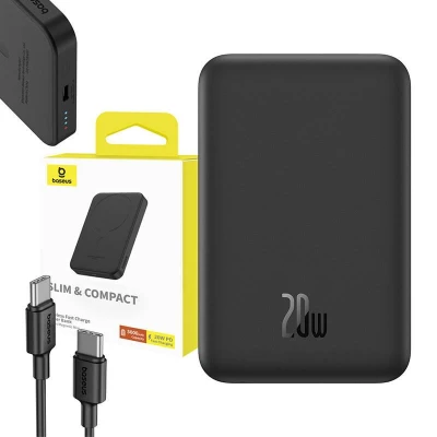 Baseus 5000mAh 20W černá magnetická mini powerbanka
