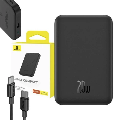 Baseus 5000mAh 20W černá magnetická mini powerbanka
