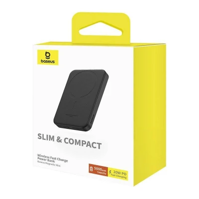 Baseus 5000mAh 20W černá magnetická mini powerbanka