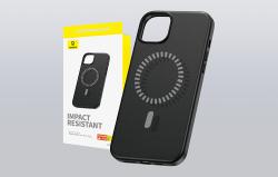Baseus Magnetické pouzdro pro iPhone 15 Plus Fauxther Series (černé)