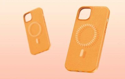 Baseus Magnetické pouzdro pro iPhone 15 Plus Fauxther Series (oranžové)