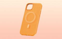Baseus Magnetické pouzdro pro iPhone 15 Plus Fauxther Series (oranžové)