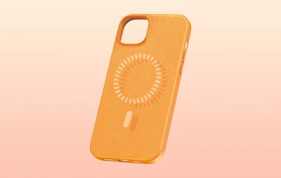 Baseus Magnetické pouzdro pro iPhone 15 Plus Fauxther Series (oranžové)