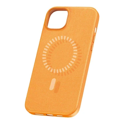 Baseus Magnetické pouzdro pro iPhone 15 Plus Fauxther Series (oranžové)