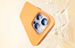 Baseus Magnetické pouzdro pro iPhone 15 ProMax Fauxther Series (oranžové)