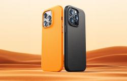 Baseus Magnetické pouzdro pro iPhone 15 ProMax Fauxther Series (oranžové)