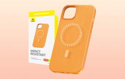 Baseus Magnetické pouzdro pro iPhone 15 řady Fauxther (oranžové)
