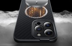 Baseus Magnetické pouzdro řady Synthetic Fiber pro iPhone 14 Pro (černé)+ tvrzené sklo + čisticí sada