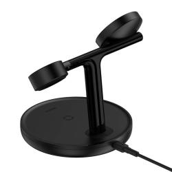 Baseus Magnetický nabíjecí držák Swan 3 v 1 20W (černý)