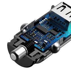 Baseus nabíječka do auta 2xUSB QC3.0 5A 30W (černá)